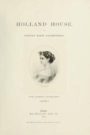 Cover of: Holland house.