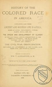 Cover of: History of the colored race in America by William T. Alexander