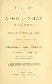 Cover of: History of Ashburnham, Massachusetts