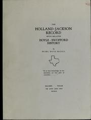 The Holland-Jackson record with related Hoyle-Swofford history by Pearl Davis McCall