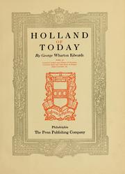 Cover of: Holland of today by George Wharton Edwards