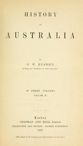 History of Australia by George William Rusden