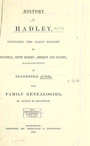 Cover of: History of Hadley | Judd, Sylvester