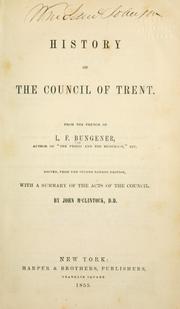 Cover of: History of the Council of Trent