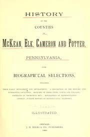 Cover of: History of the counties of McKean, Elk, Cameron and Potter, Pennsylvania by M. A. Leeson, M. A. Leeson