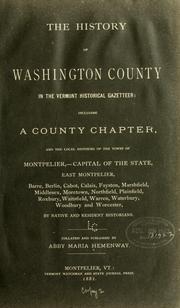 Cover of: The history of Washington county, in the Vermont historical gazetteer