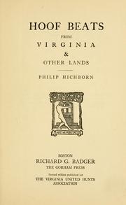 Cover of: Hoof beats from Virginia & other lands | Philip Hichborn