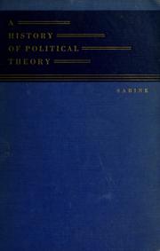 Cover of: A history of political theory by George Holland Sabine