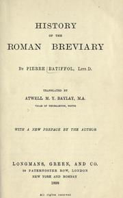 Cover of: History of the Roman breviary. by Pierre Batiffol