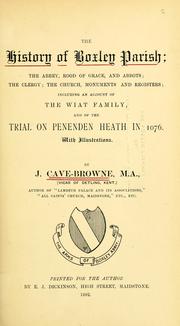 Cover of: The history of Boxley parish by John Cave-Browne