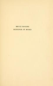 Cover of: Bruce Rogers: designer of books