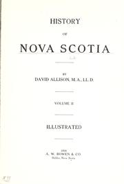 Cover of: History of Nova Scotia.