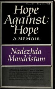 Cover of: Hope against hope: a memoir