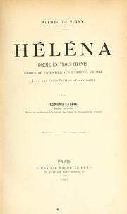 Cover of: Héléna by Alfred de Vigny
