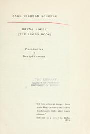 Cover of: Bruna boken (The brown book)  Facsimiles and decipherment. by Carl Wilhelm Scheele