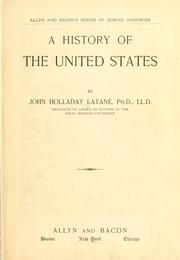 Cover of: A history of the United States by John Holladay Latané