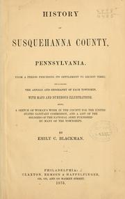 History of Susquehanna County, Pennsylvania by Emily C. Blackman