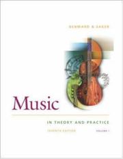 Cover of: Music in Theory and Practice Vol 1 w/ Anthology CD by Bruce Benward, Marilyn Saker