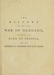 Cover of: history of the late war in Germany | Lloyd, Henry