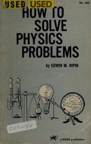 Cover of: How to solve physics problems