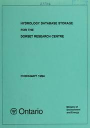 Cover of: Hydrology database storage for the Dorset Research Centre | 