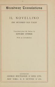 Cover of: Il novellino: the Hundred old tales