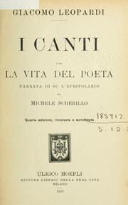 Cover of: canti: con la vita del poeta