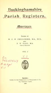 Cover of: Buckinghamshire parish registers.: Marriages.