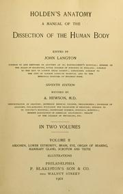 Cover of: Holden's anatomy: a manual of the dissection of the human body