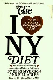 Cover of: The I [love] NY diet by Bess Myerson