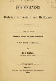 Cover of: Homoiogenesis; Beiträge zur Natur- und Heilkunde. by S. Rentsch