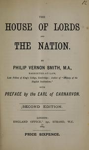 Cover of: The House of Lords and the nation by Philip Vernon Smith