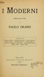 Cover of: I moderni, medaglioni. by Paolo Orano