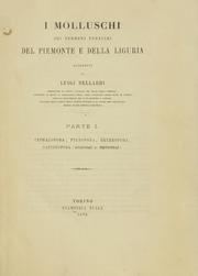 Cover of: I molluschi dei terreni terziarii del Piemonte e della Liguria by Luigi Bellardi