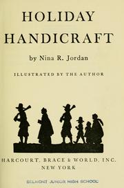 Cover of: Holiday handicraft by Nina R. Jordan