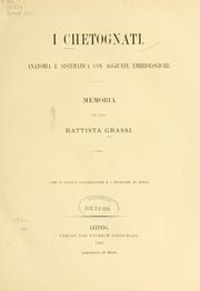 Cover of: I chetognati. by Battista Grassi