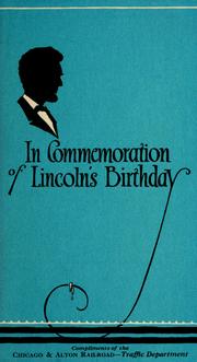 Cover of: In commemoration of Lincoln's birthday