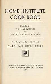Cover of: Home Institute cook book.