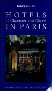 Cover of: Hotels of character and charm in Paris