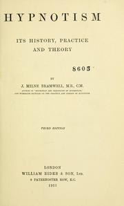 Cover of: Hypnotism | J. Milne Bramwell