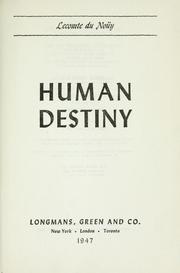 Cover of: Human destiny