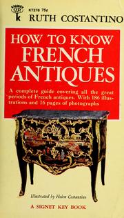 Cover of: How to know French antiques