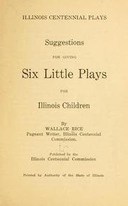 Cover of: Illinois centennial plays.