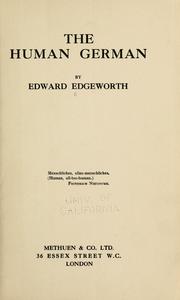 Cover of: Human German by Edward Edgeworth