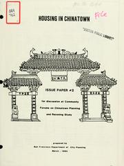 Cover of: Housing in chinatown.