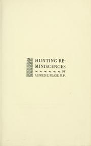 Cover of: Hunting reminiscences