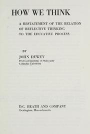 Cover of: How we think by John Dewey