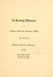 Cover of: In loving memory of George Rogers Howell | 