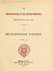 Cover of: Hutchinson papers. by Hutchinson, Thomas