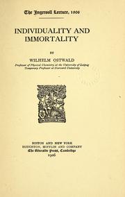 Cover of: Individuality and immortality